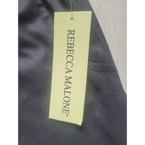 Rebecca Malone Womens Elastic Waist Capri Pants L Black Polyester NWT - Picture 3 of 6
